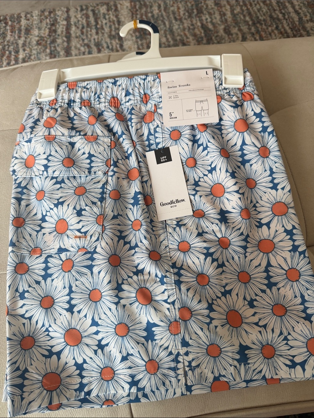 Goodfellow & Co Blue Daisy Print Swim Shorts